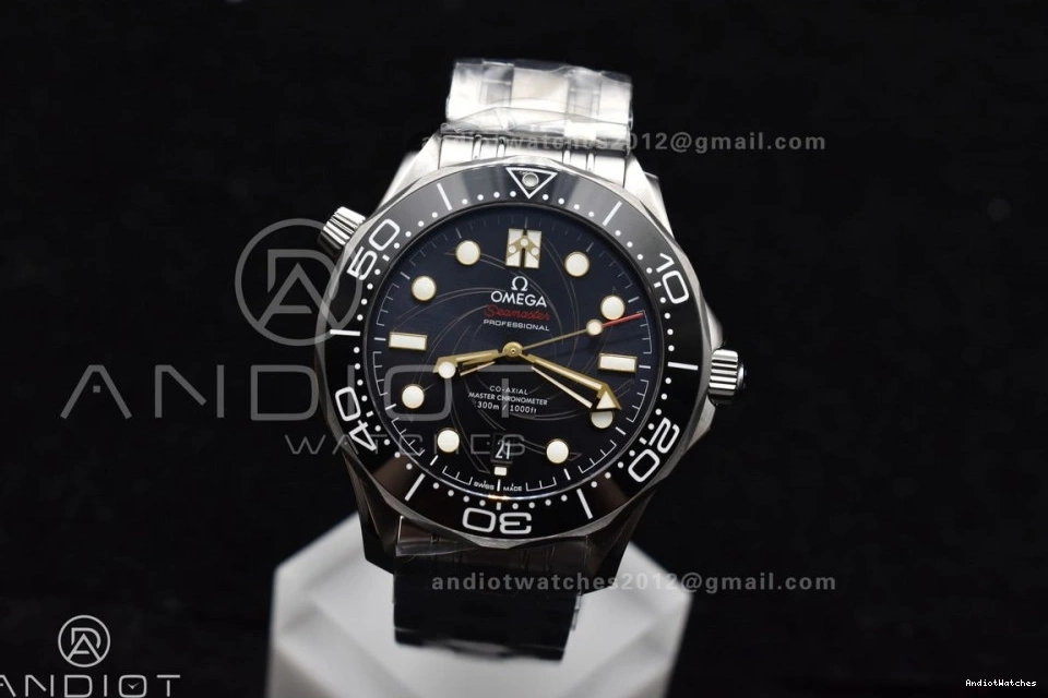 Black A SS VSF Seamaster 300M Bracelet Ceramic Dial On James Black 1:1 Best Bond Diver Supportive Edition 007 1094 1221